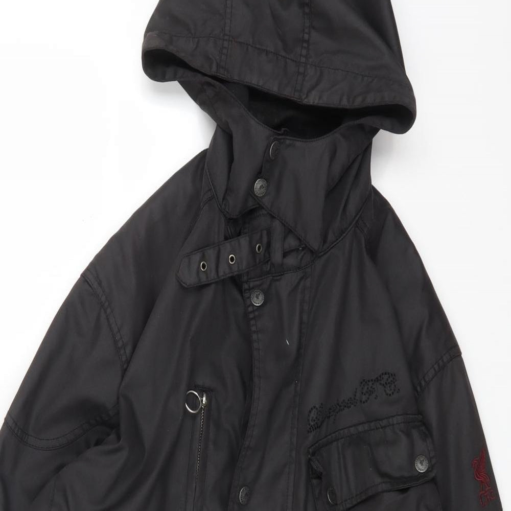 Liverpool FC Mens Black Rain Coat Coat Size XL Zip - Liverpool Football