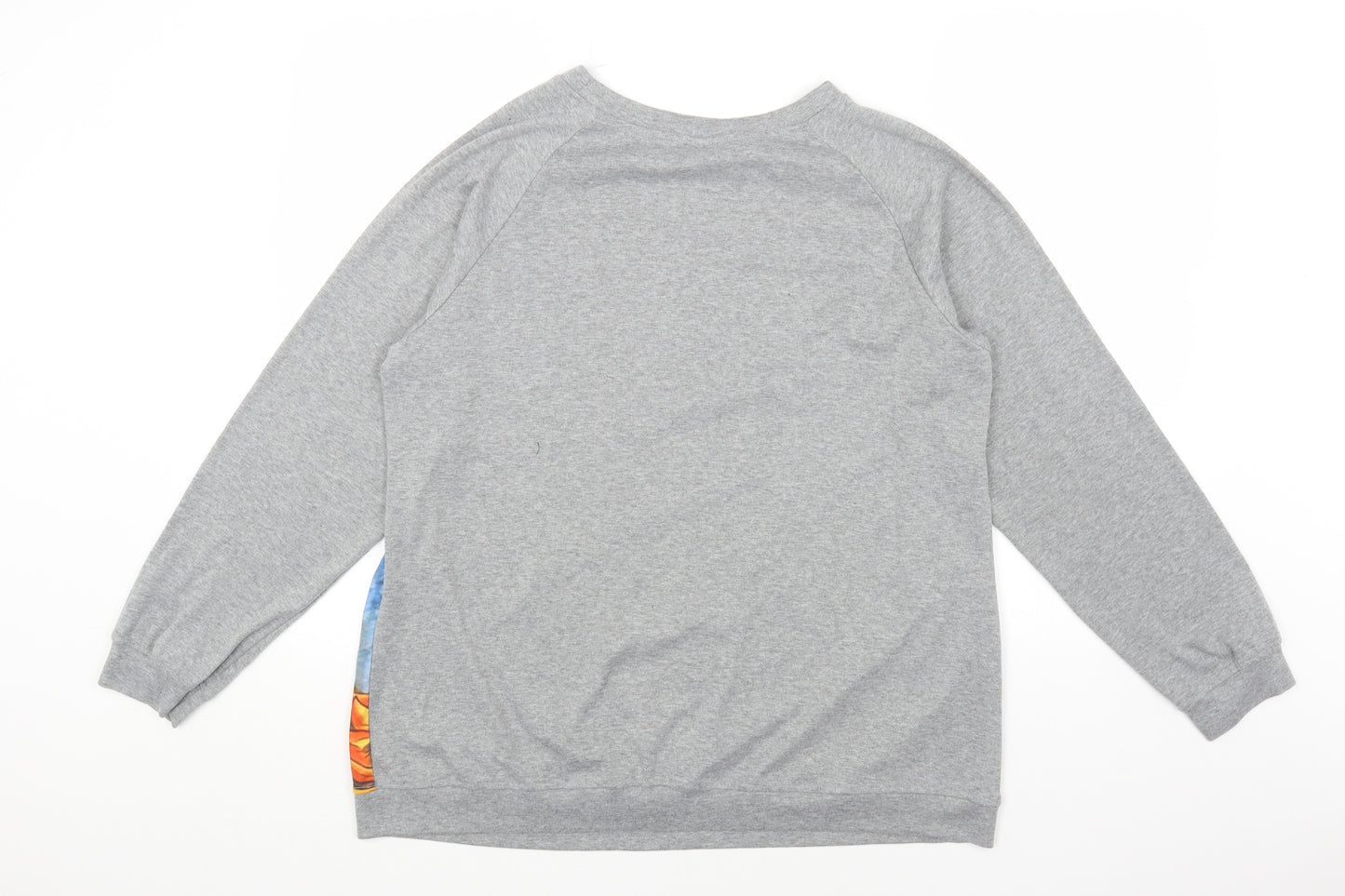 Preworn Mens Grey Polyester Pullover Sweatshirt Size 3XL - Cat Print