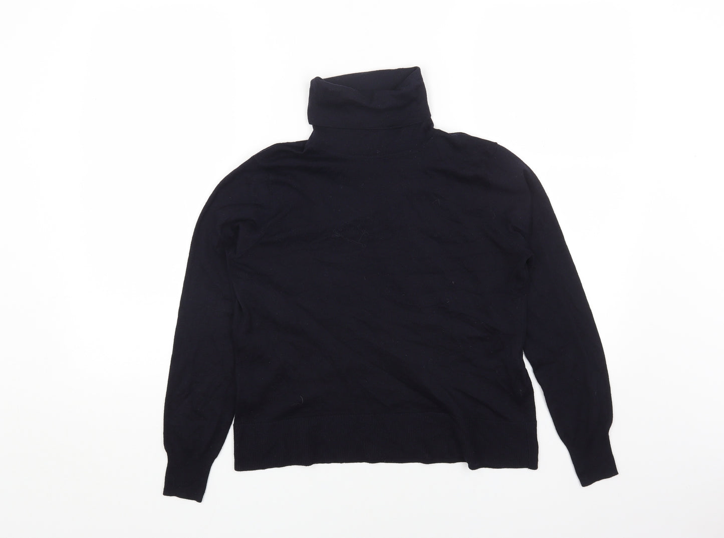 Zara Womens Blue Roll Neck Acrylic Pullover Jumper Size M