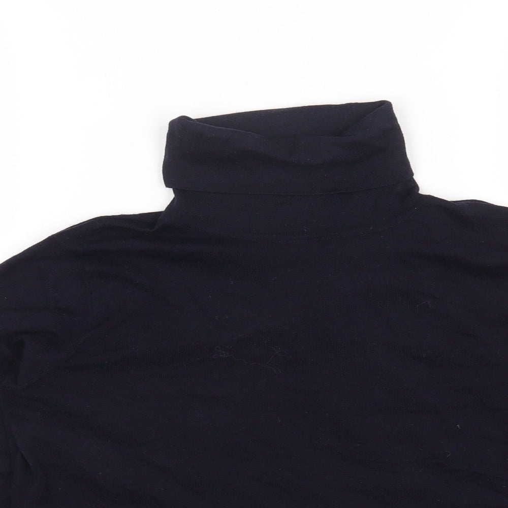 Zara Womens Blue Roll Neck Acrylic Pullover Jumper Size M
