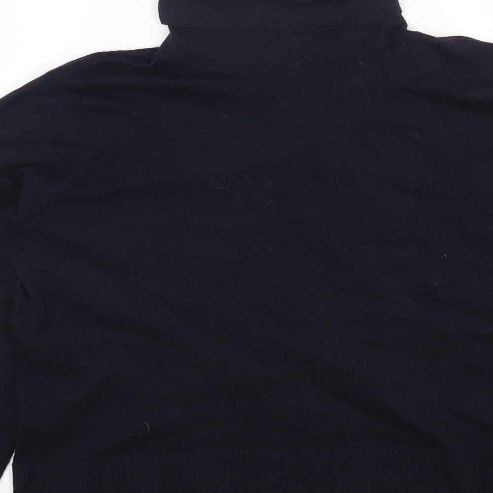 Zara Womens Blue Roll Neck Acrylic Pullover Jumper Size M