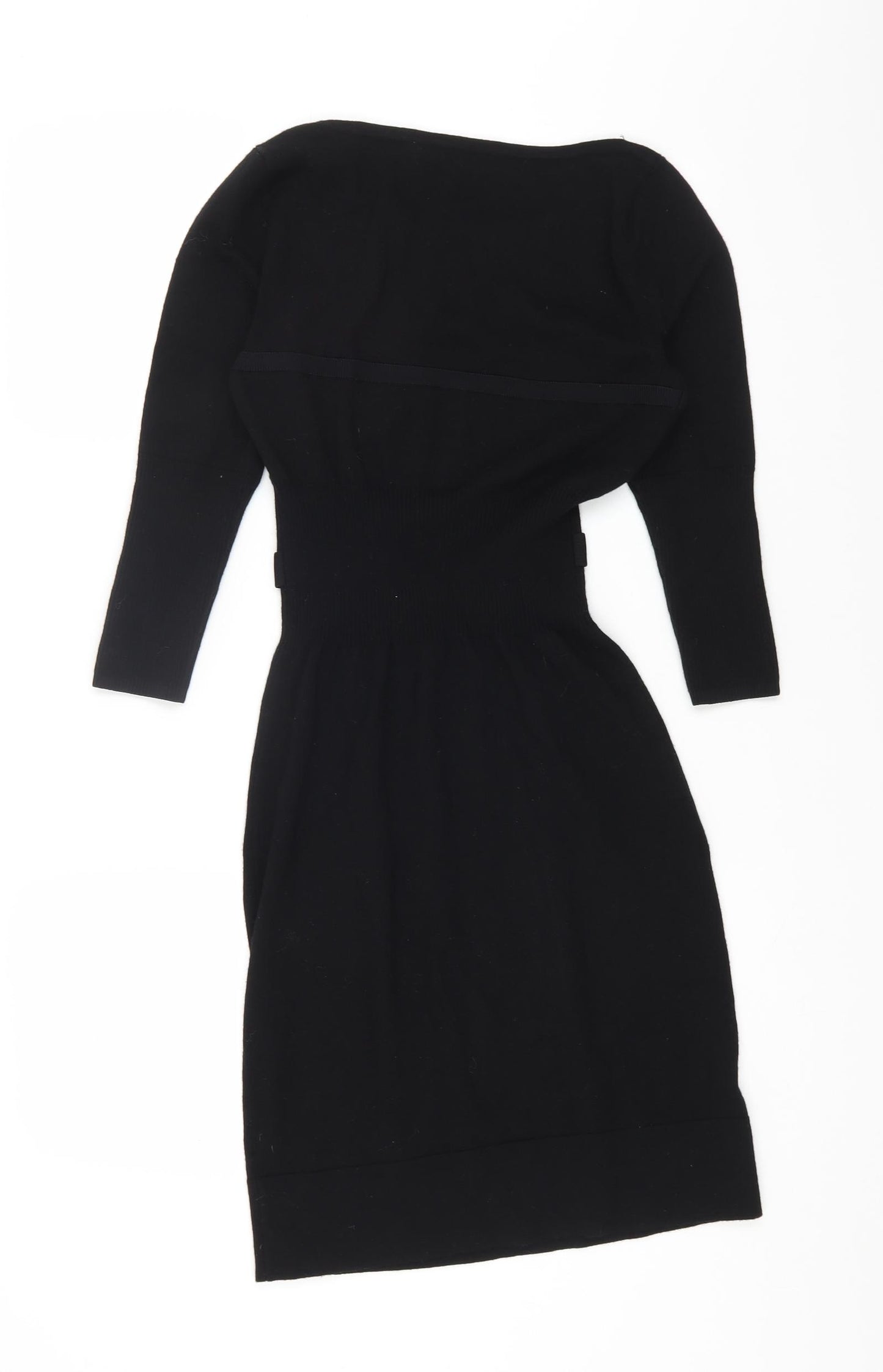 Karen Miller Womens Black Wool A-Line Size 2XS Round Neck Pullover