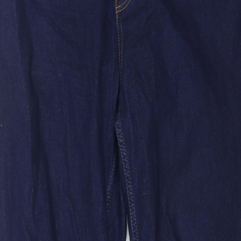 Marks and Spencer Womens Blue Cotton Bootcut Jeans Size 18 L29 in Regular Button