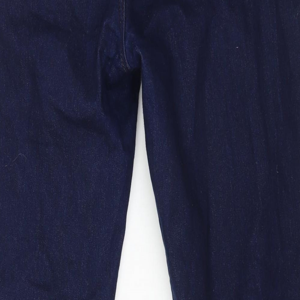 Marks and Spencer Womens Blue Cotton Bootcut Jeans Size 18 L29 in Regular Button
