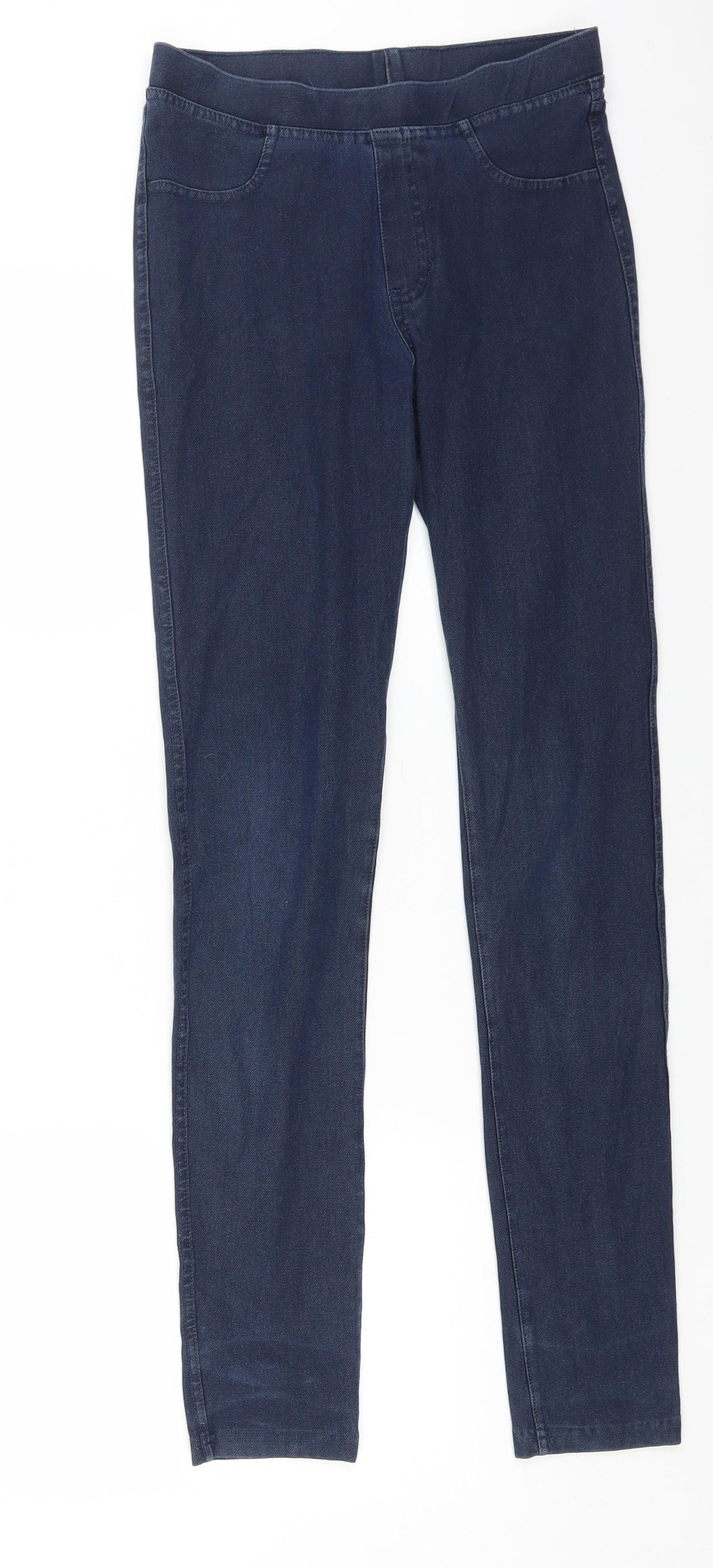 H&M Womens Blue Cotton Jegging Jeans Size 14 L27 in Regular