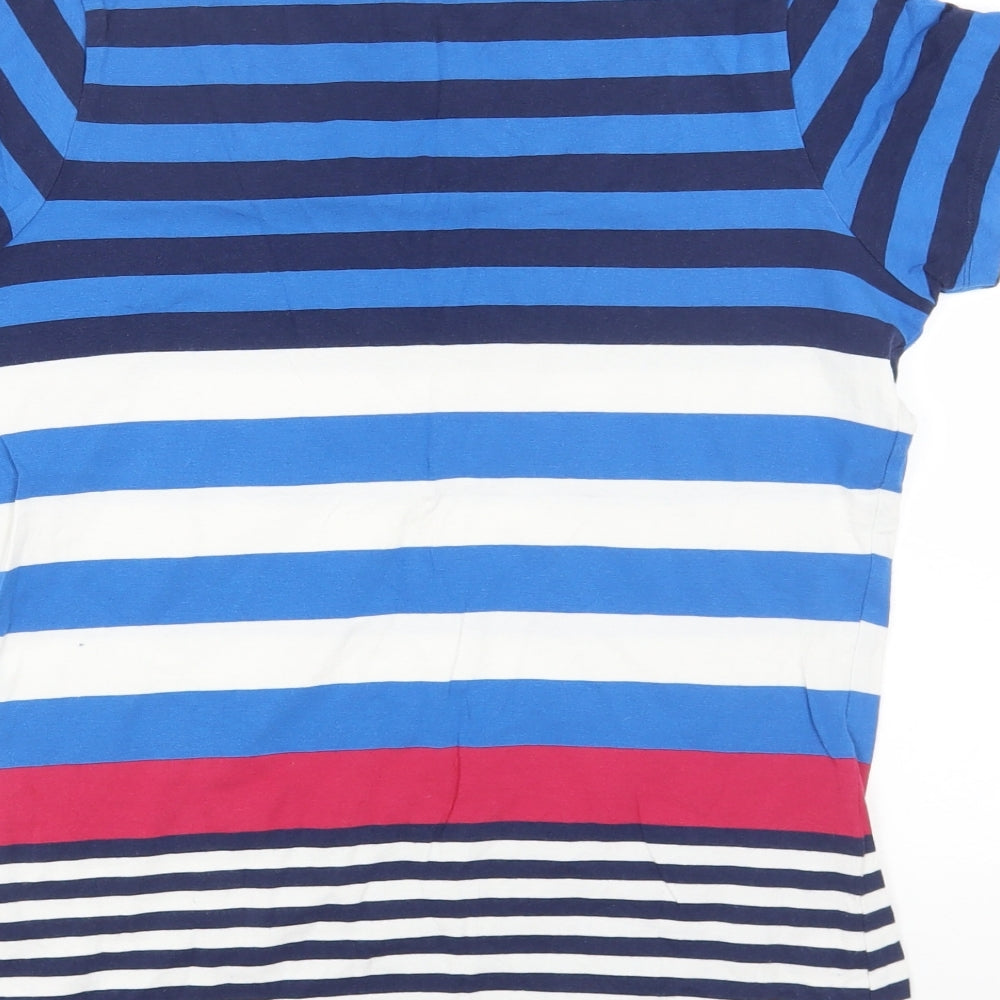 TU Womens Multicoloured Striped Cotton Basic T-Shirt Size 16 Scoop Neck