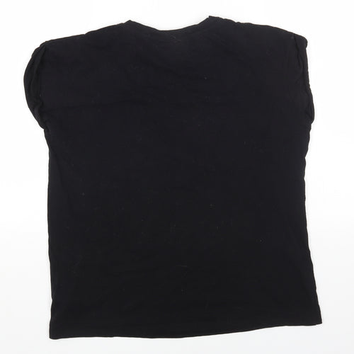 Primark Womens Black Cotton Basic T-Shirt Size 14 Round Neck - Harry Potter