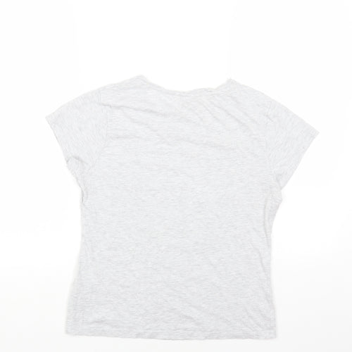 Primark Womens Grey Cotton Basic T-Shirt Size 6 Crew Neck - Garfield