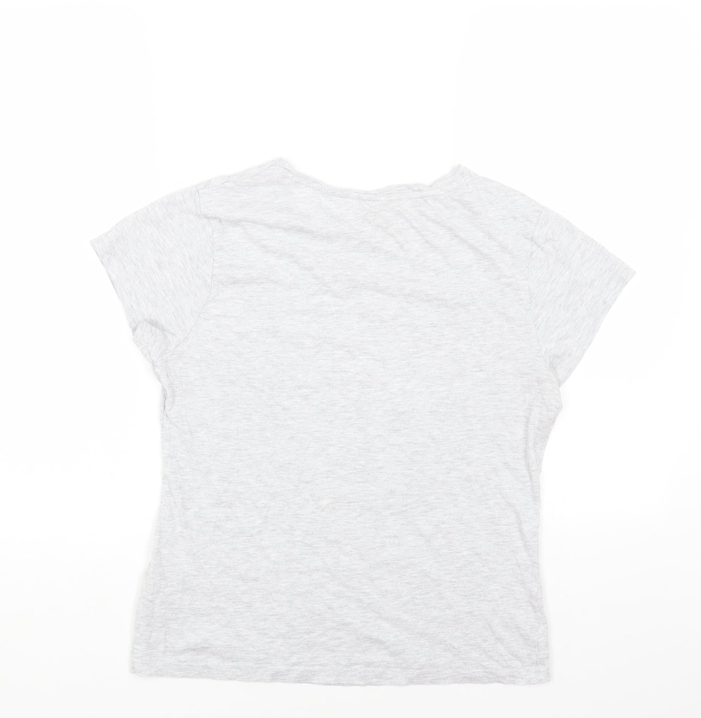 Primark Womens Grey Cotton Basic T-Shirt Size 6 Crew Neck - Garfield