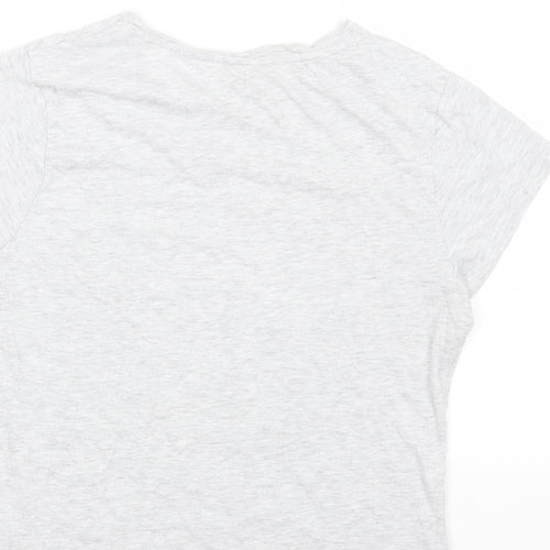 Primark Womens Grey Cotton Basic T-Shirt Size 6 Crew Neck - Garfield