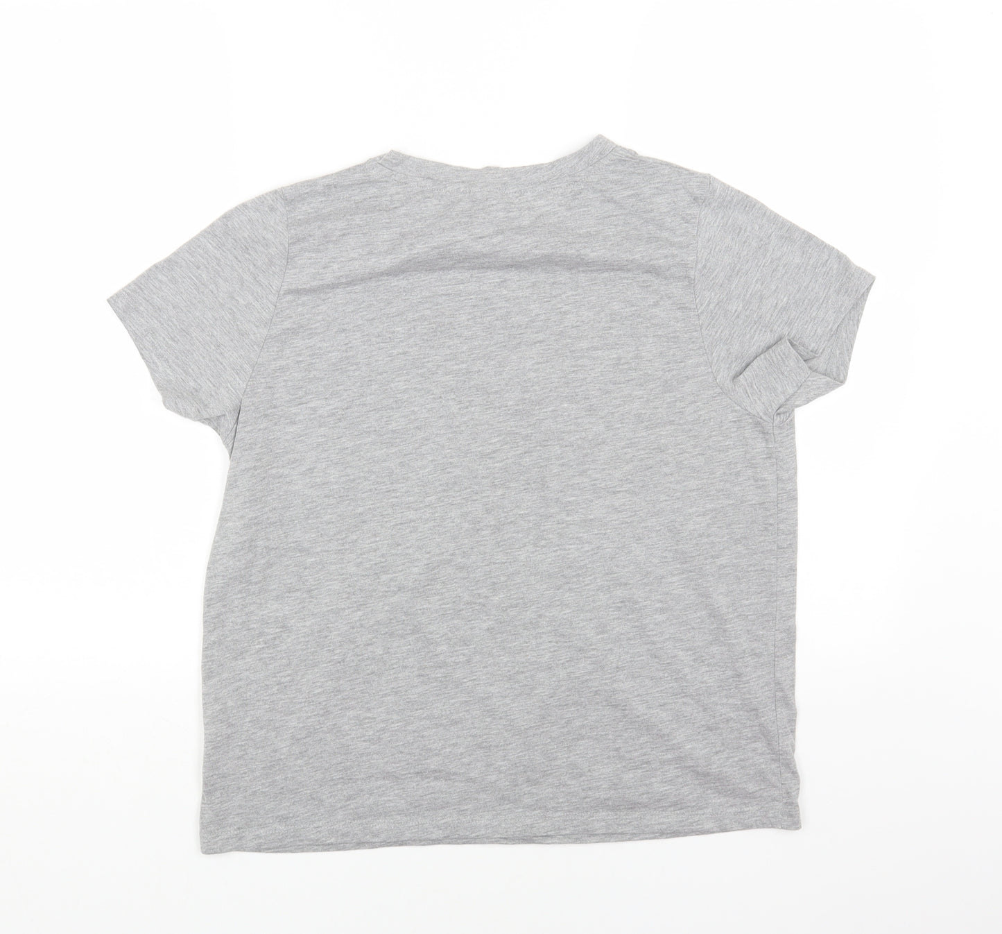 Primark Womens Grey Polyester Basic T-Shirt Size 12 Round Neck - Grump Cat, Still Single