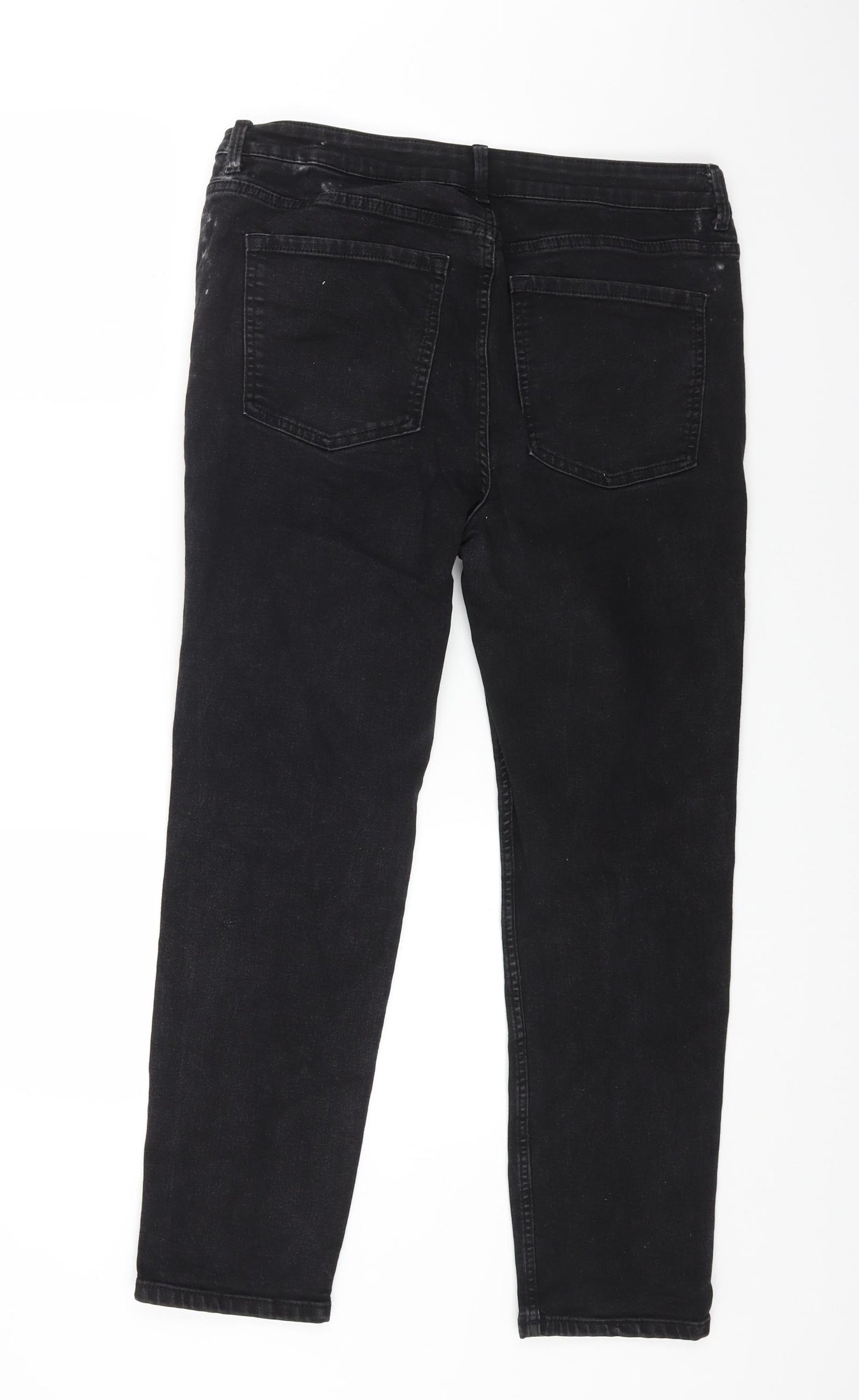 Marks and Spencer Womens Black Cotton Skinny Jeans Size 16 L26 in Regular Button