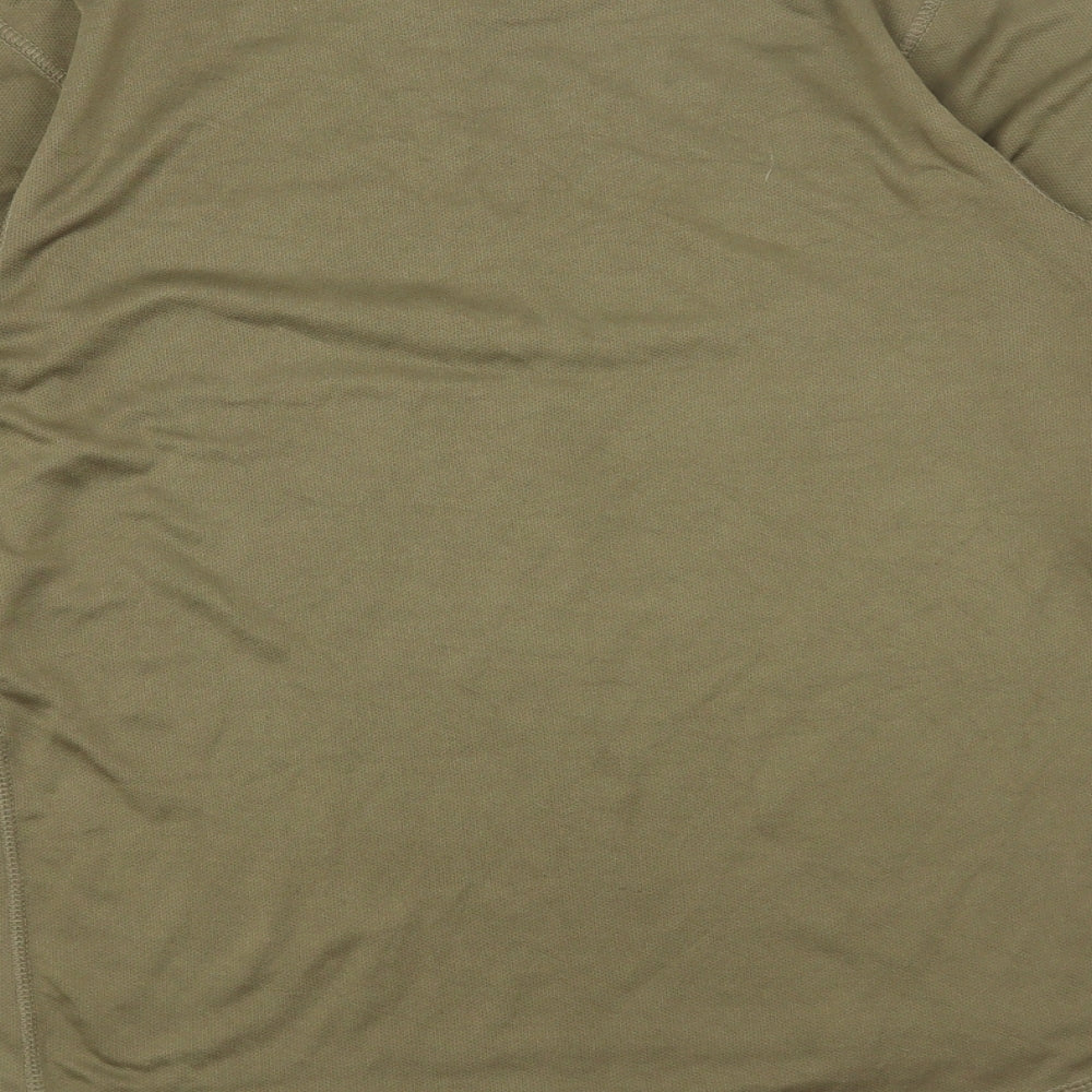 Preworn Mens Green Polyester Basic T-Shirt Size M Round Neck Pullover