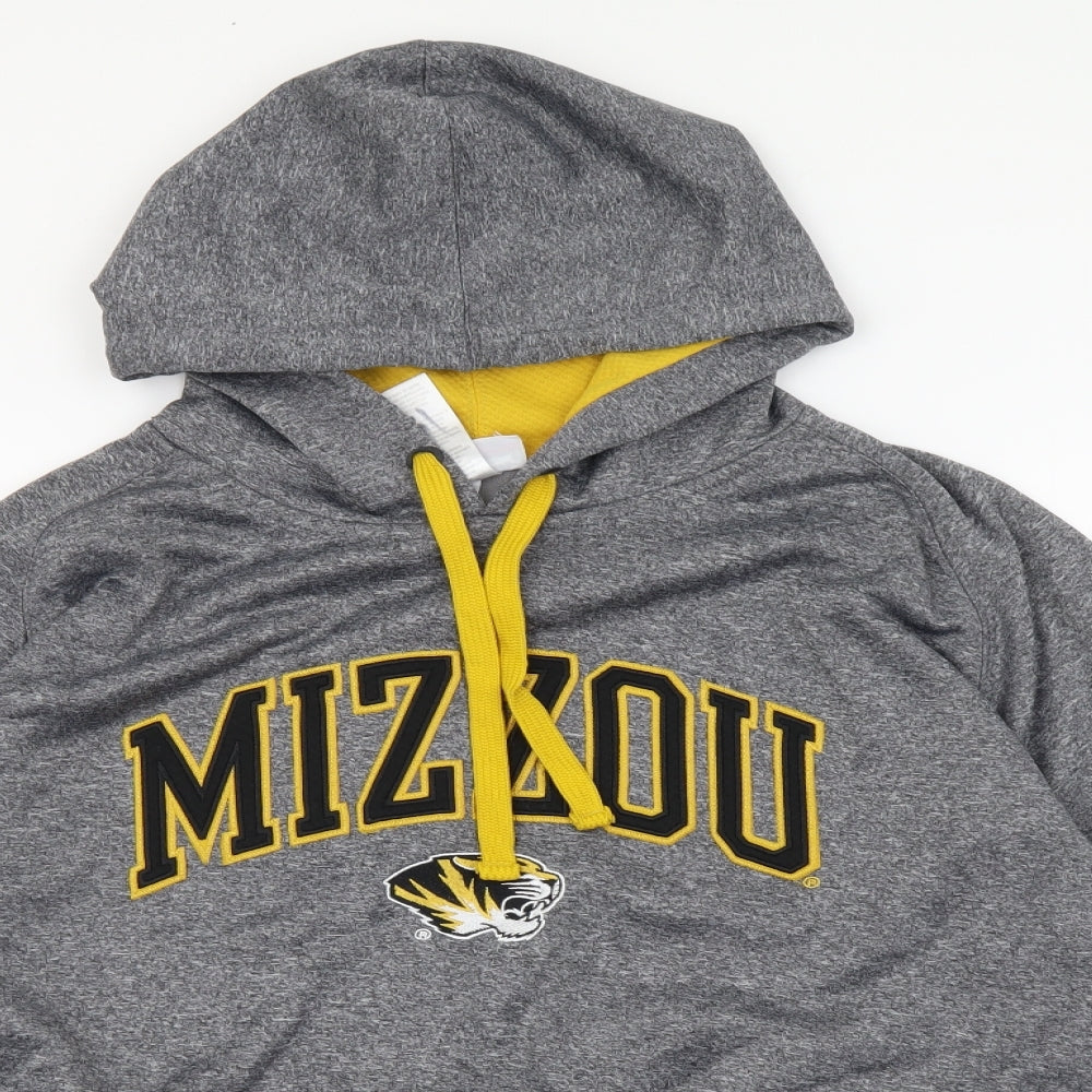 Majestic Mens Grey Herringbone Polyester Pullover Hoodie Size XL - Mizzou