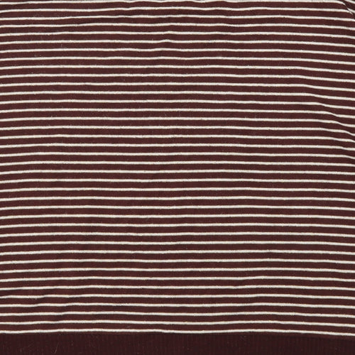 TU Womens Brown Round Neck Striped Viscose Pullover Jumper Size 12