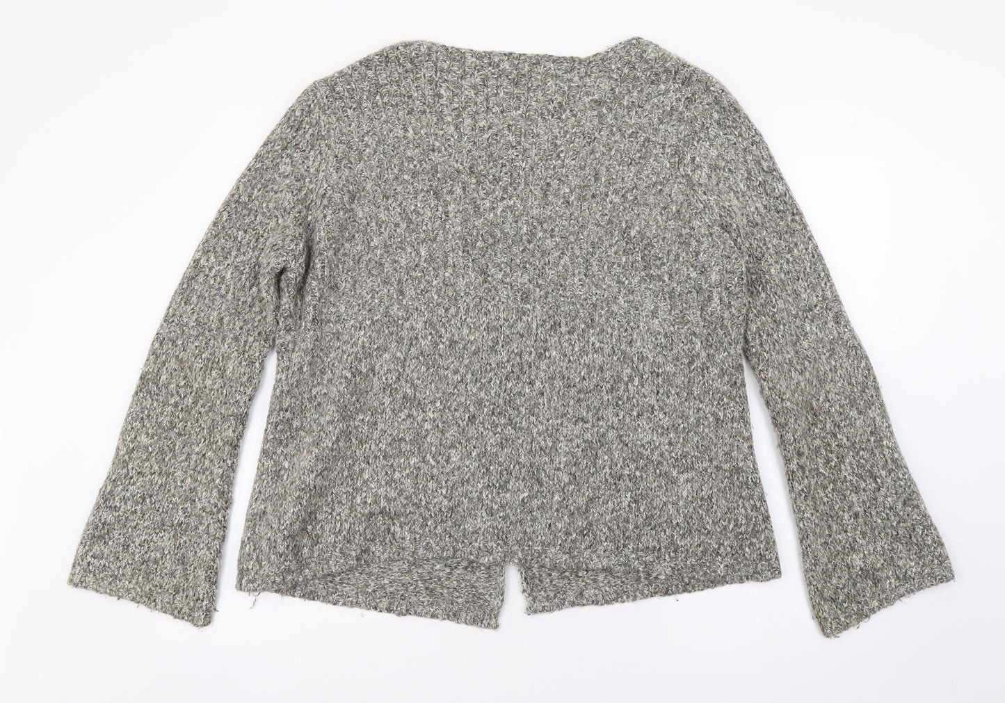 Marks and Spencer Womens Grey V-Neck Cotton Cardigan Jumper Size 18