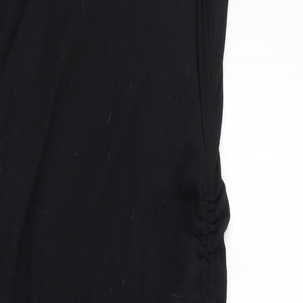 H&M Womens Black Polyester Tank Dress Size 16 Boat Neck Pullover