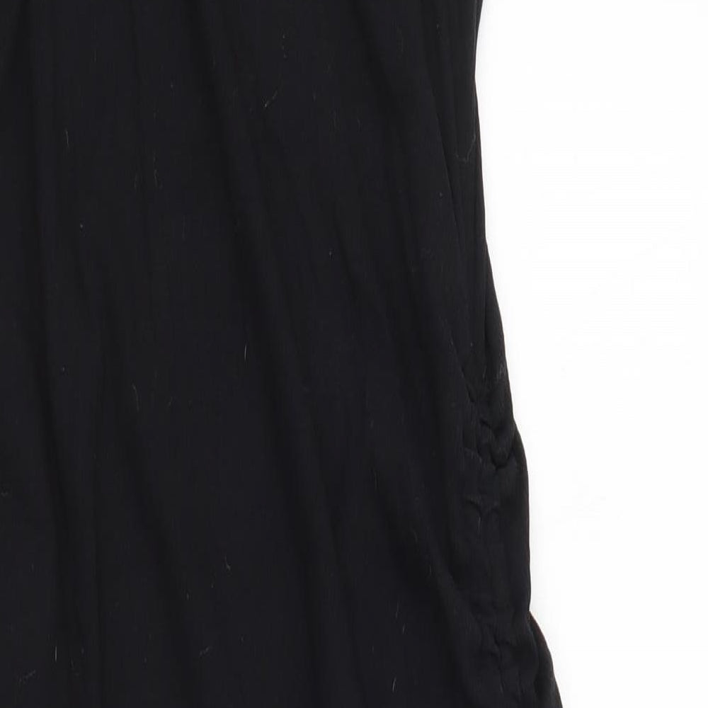 H&M Womens Black Polyester Tank Dress Size 16 Boat Neck Pullover