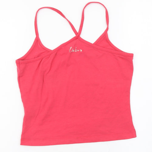 Umbro Womens Pink Cotton Cropped Tank Size 8 Scoop Neck