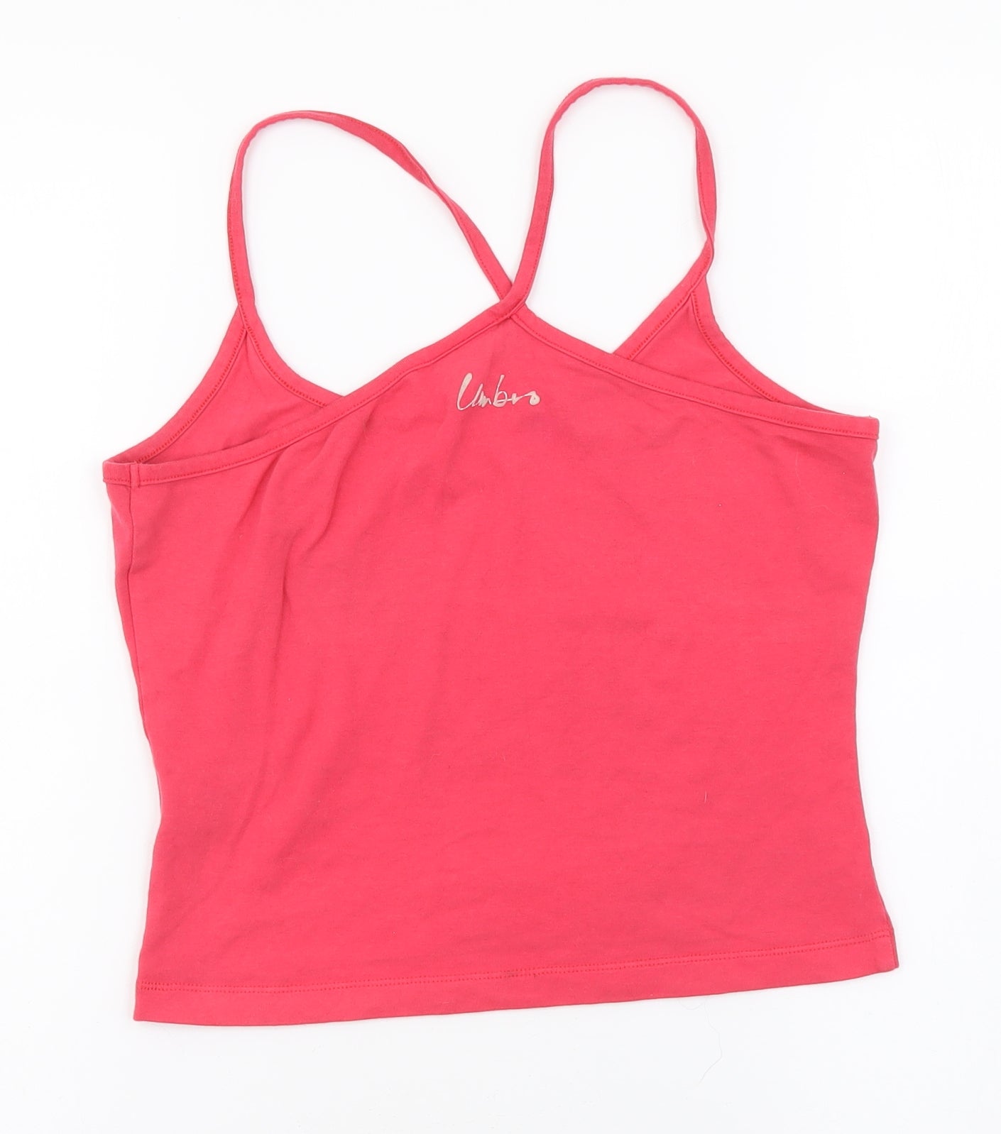 Umbro Womens Pink Cotton Cropped Tank Size 8 Scoop Neck