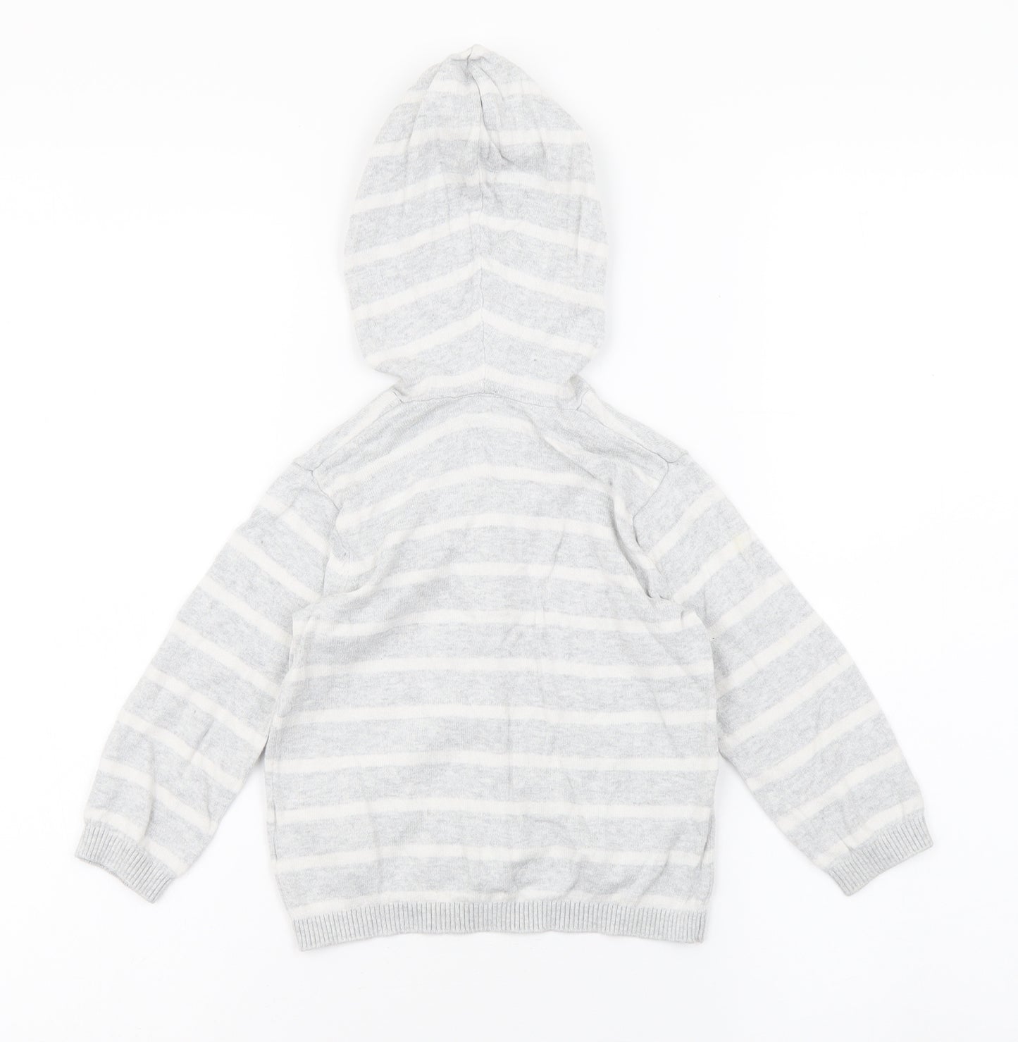H&M Boys Grey Striped Jacket Coatigan Size 18-24 Months Button