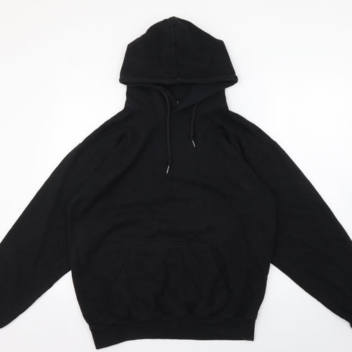 Boohoo Mens Black Cotton Pullover Hoodie Size M