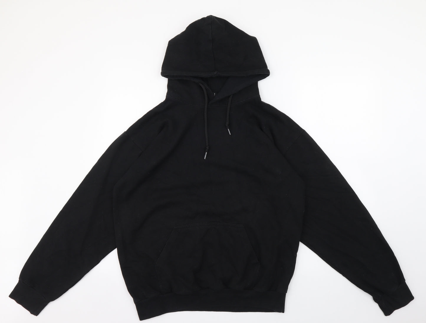 Boohoo Mens Black Cotton Pullover Hoodie Size M