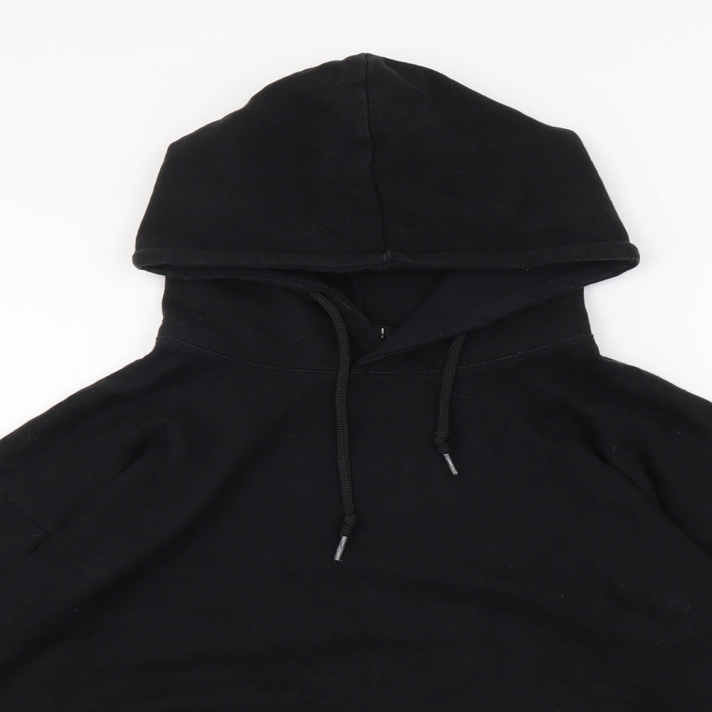 Boohoo Mens Black Cotton Pullover Hoodie Size M