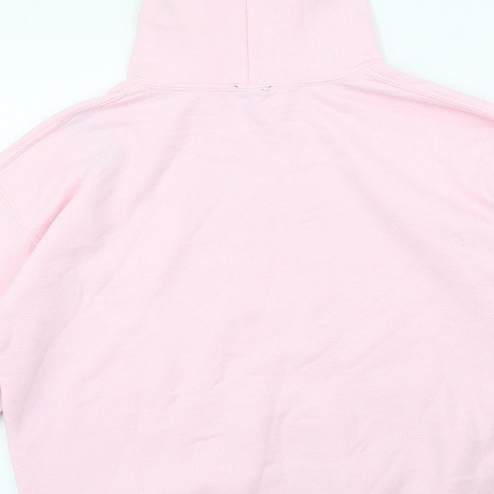 Topshop Womens Pink Cotton Pullover Hoodie Size M Pullover - Love Hearts