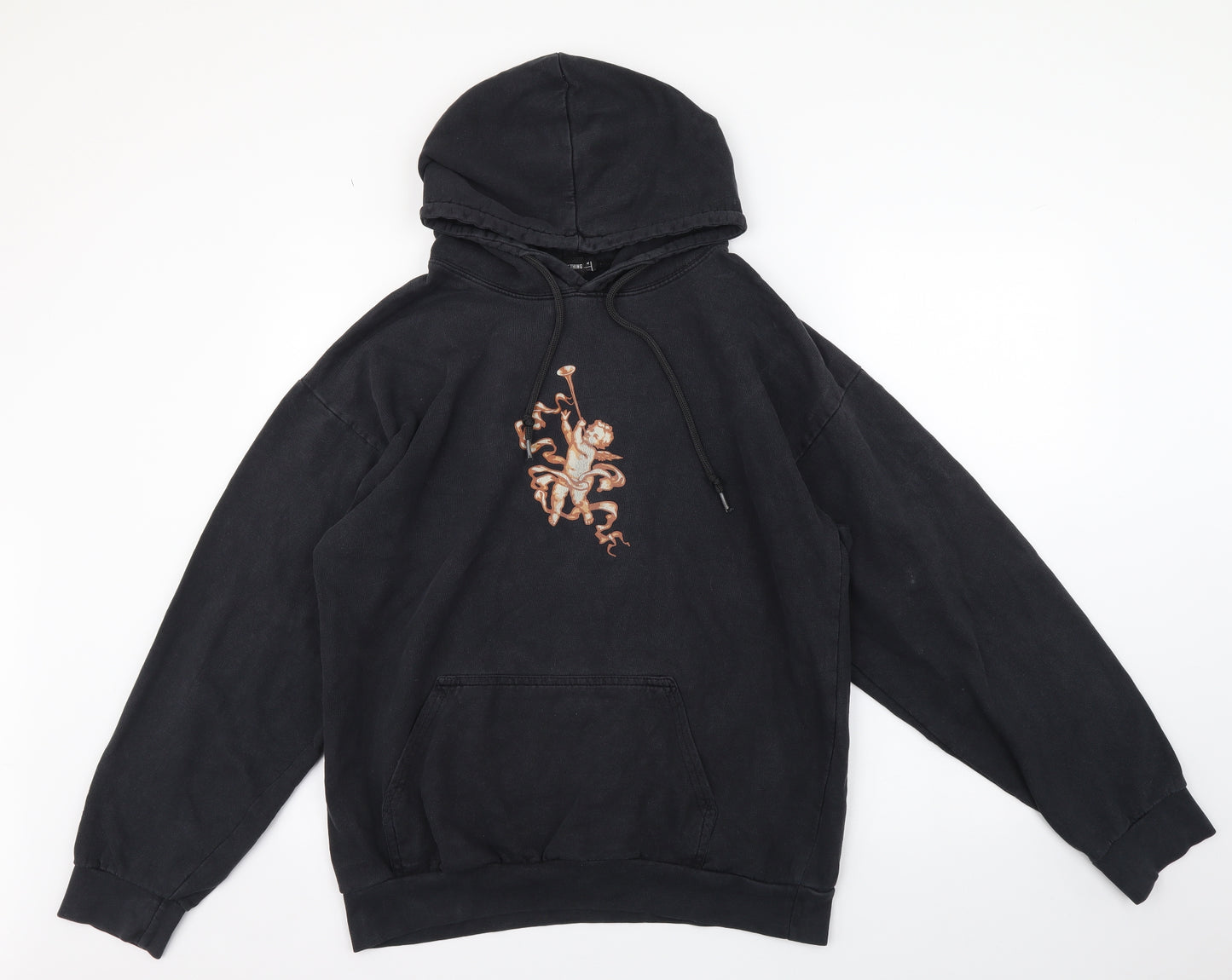 PRETTYLITTLETHING Womens Black Polyester Pullover Hoodie Size M Pullover - Cherubs