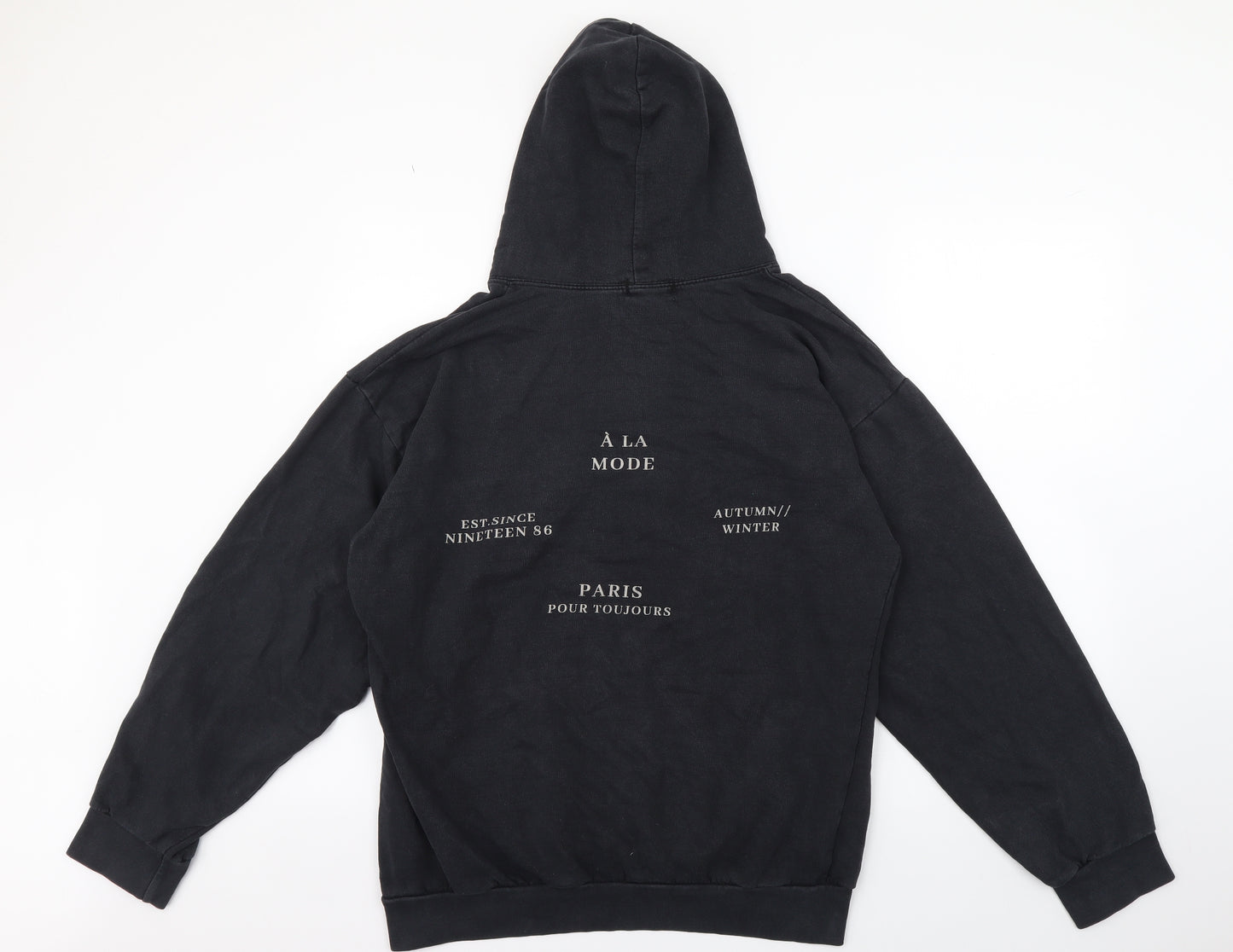 PRETTYLITTLETHING Womens Black Polyester Pullover Hoodie Size M Pullover - Cherubs