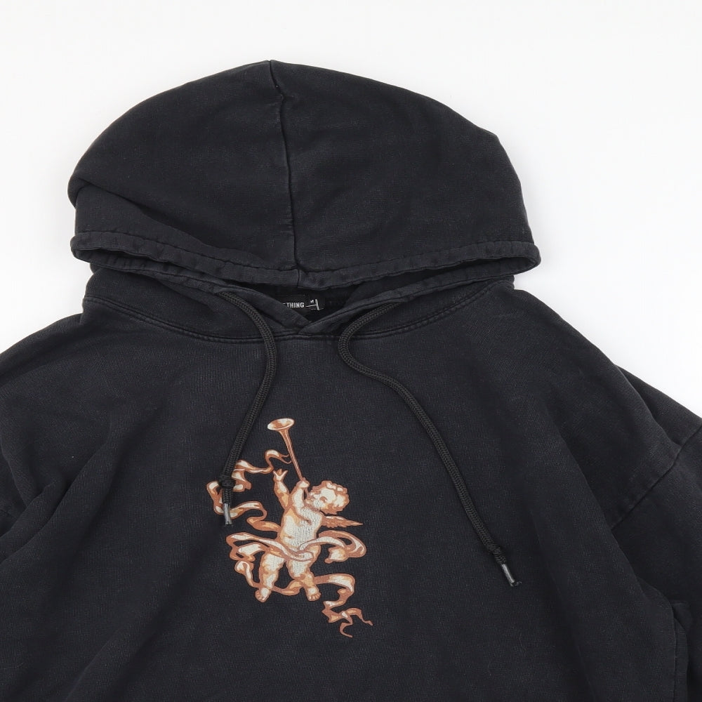 PRETTYLITTLETHING Womens Black Polyester Pullover Hoodie Size M Pullover - Cherubs