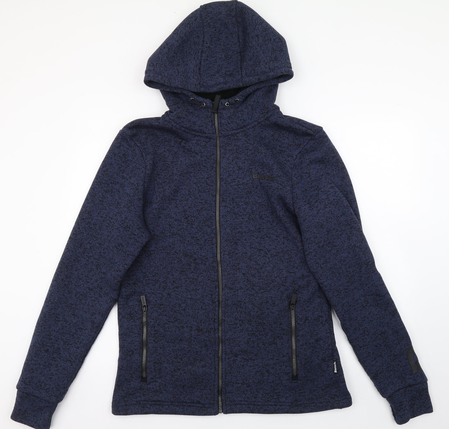 Bench Mens Blue Polyester Full Zip Hoodie Size M
