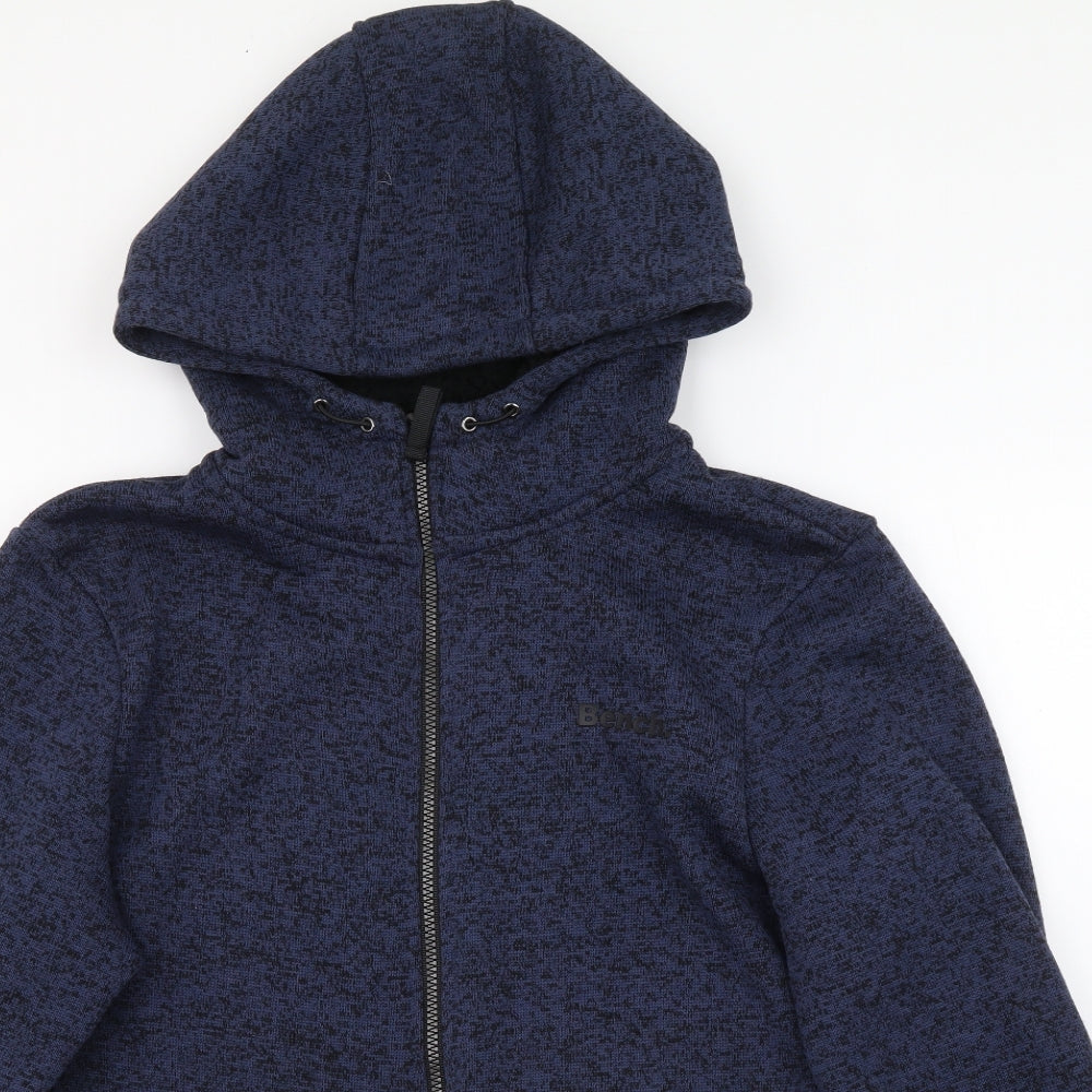 Bench Mens Blue Polyester Full Zip Hoodie Size M