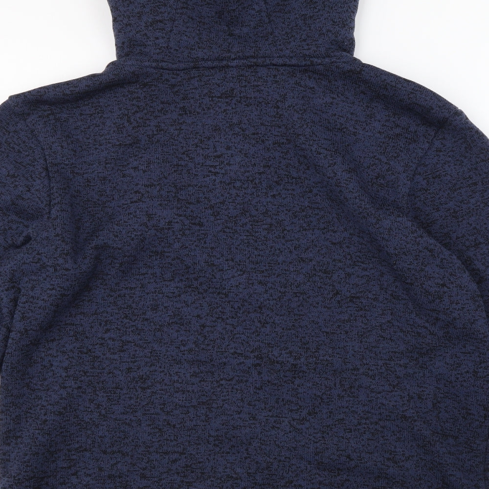 Bench Mens Blue Polyester Full Zip Hoodie Size M