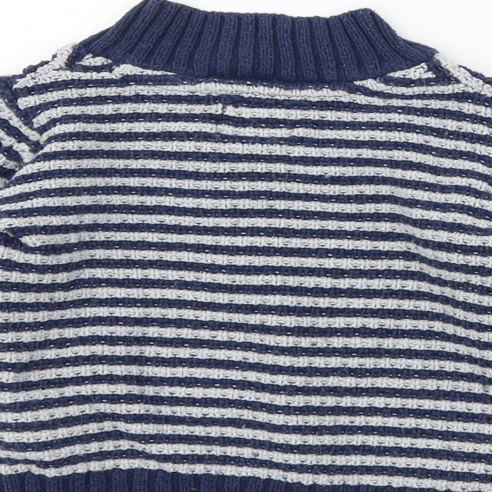 H&M Boys Blue Striped Cotton Pullover Jumper Size 18-24 Months Pullover