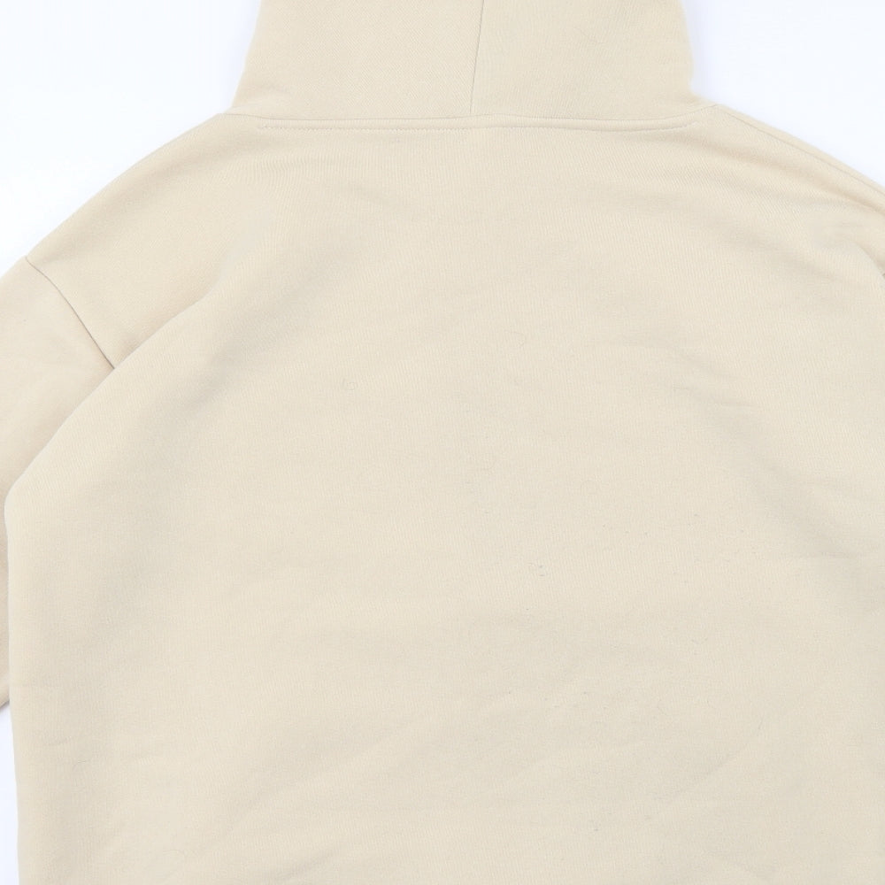 SheIn Mens Beige Polyester Pullover Hoodie Size M - Beautiful Teddy Bear