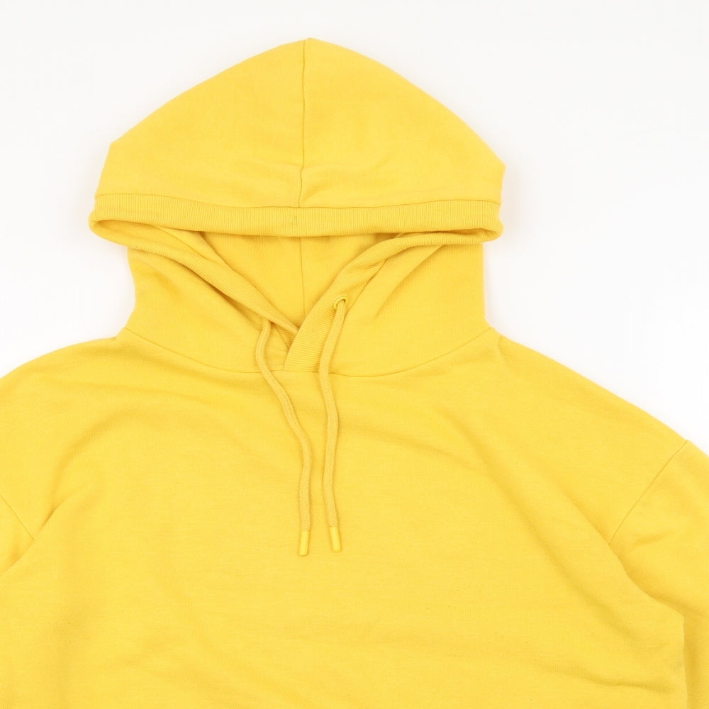 Primark Womens Yellow Cotton Pullover Hoodie Size 4 Pullover