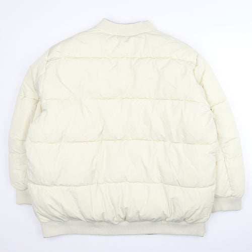 ASOS Womens White Jacket Size 16 Zip - Reversible Jacket