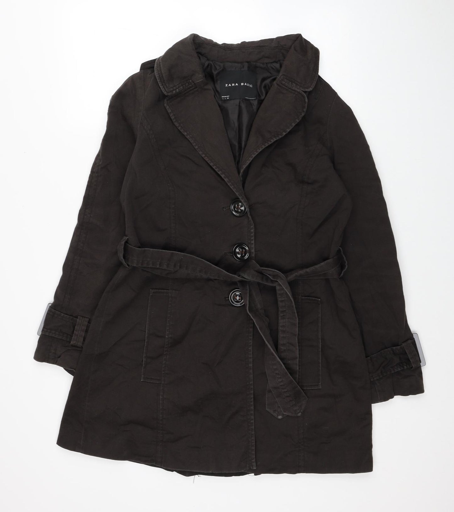 Zara Womens Brown Jacket Size L Button