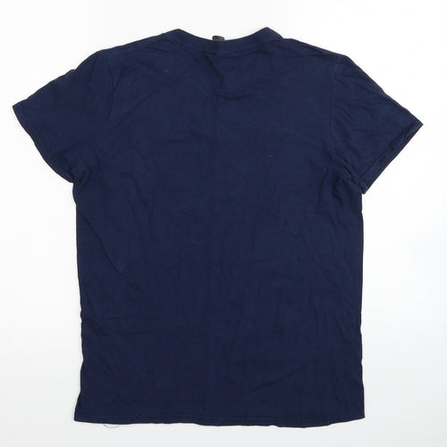 Tear Away Womens Blue Cotton Basic T-Shirt Size S Round Neck - We're not going anywhere