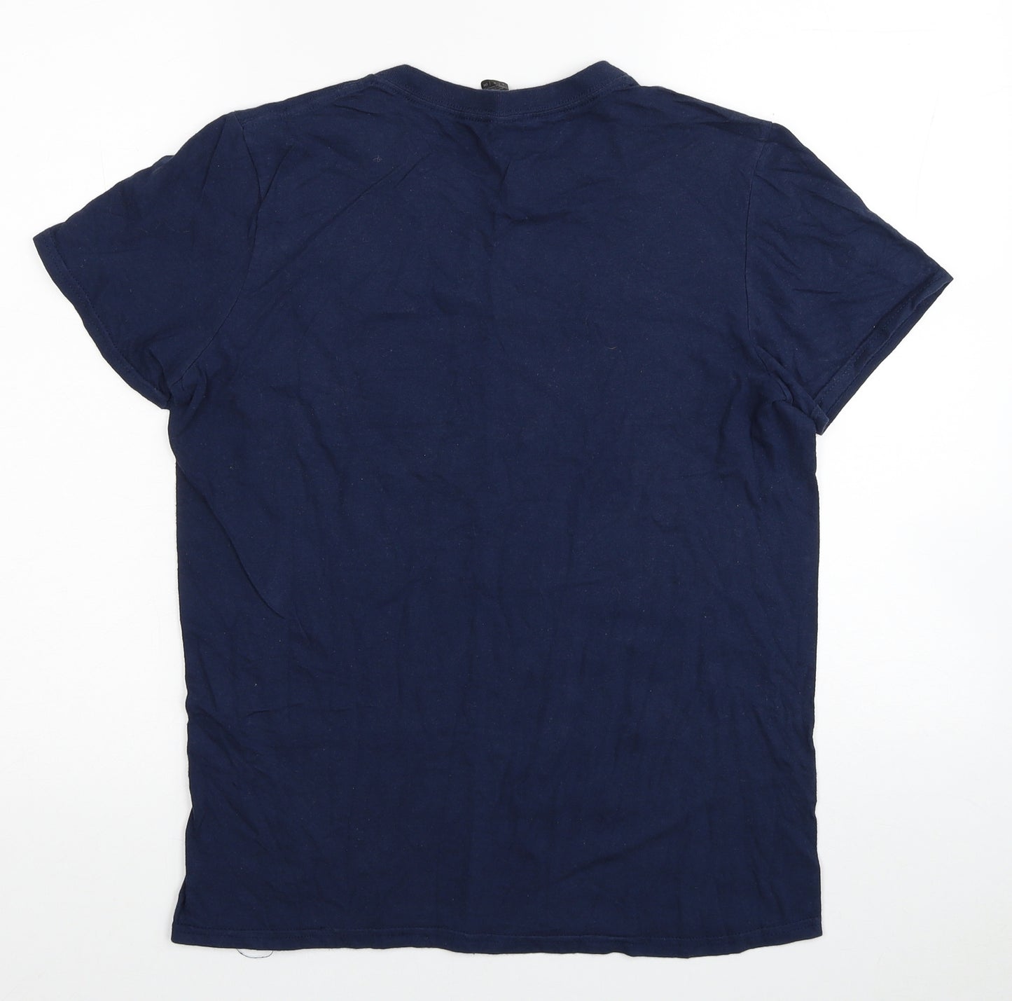 Tear Away Womens Blue Cotton Basic T-Shirt Size S Round Neck - We're not going anywhere