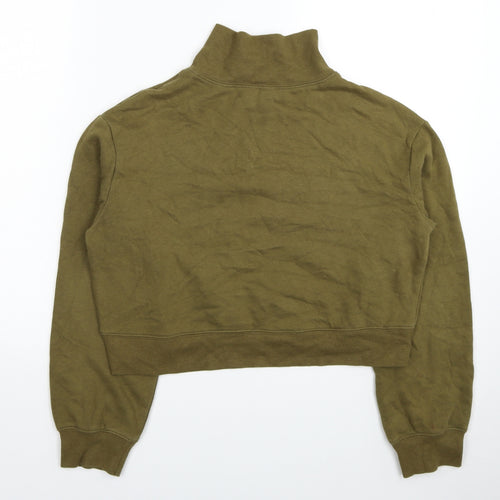 H&M Womens Green Cotton Pullover Sweatshirt Size XS Pullover