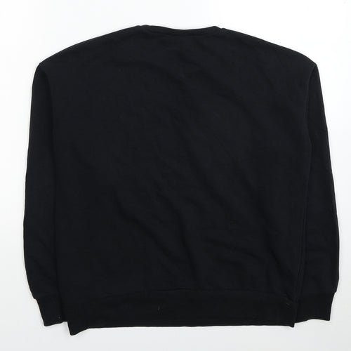 M&Co Girls Black Cotton Pullover Sweatshirt Size 14 Years Pullover - GRL PWR Born To Be Free