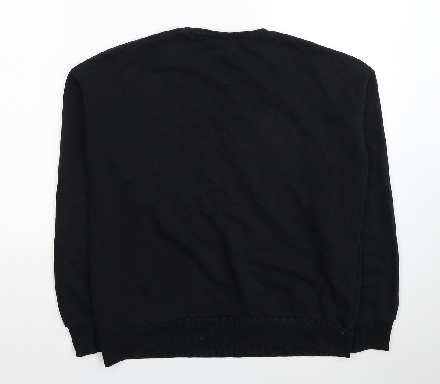 M&Co Girls Black Cotton Pullover Sweatshirt Size 14 Years Pullover - GRL PWR Born To Be Free