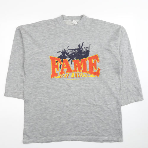 Global Womens Grey Acrylic Pullover Sweatshirt Size XL Pullover - Fame The Musical