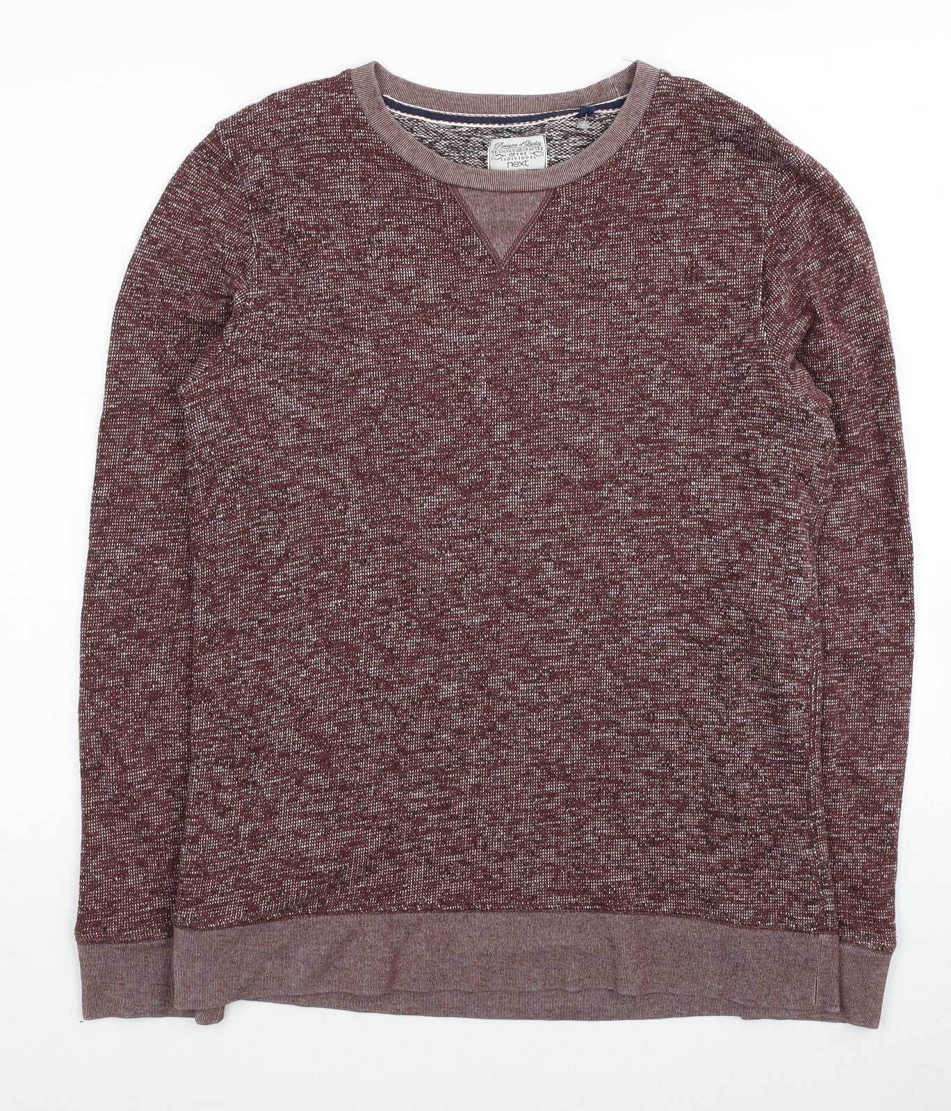 NEXT Mens Red Round Neck Cotton Pullover Jumper Size S
