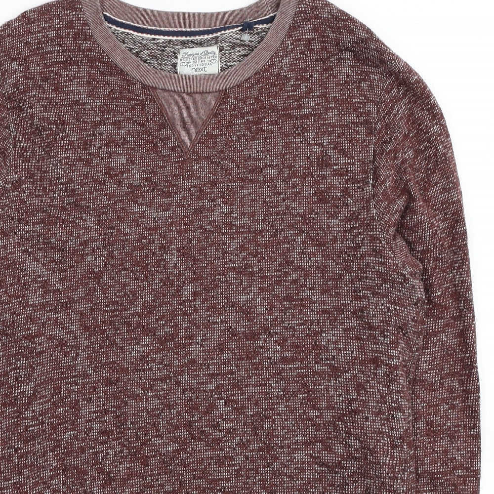 NEXT Mens Red Round Neck Cotton Pullover Jumper Size S