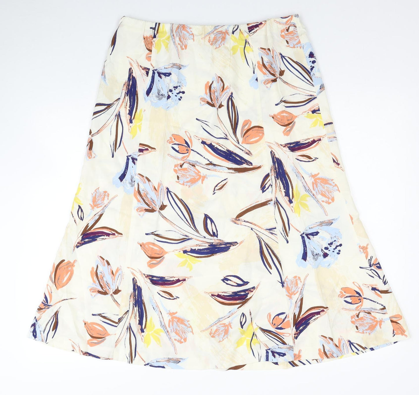 Marks and Spencer Womens Multicoloured Floral Lyocell A-Line Skirt Size 14
