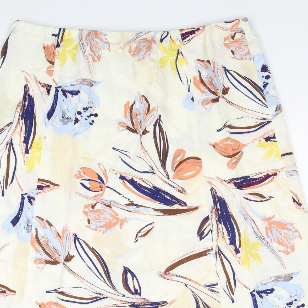 Marks and Spencer Womens Multicoloured Floral Lyocell A-Line Skirt Size 14